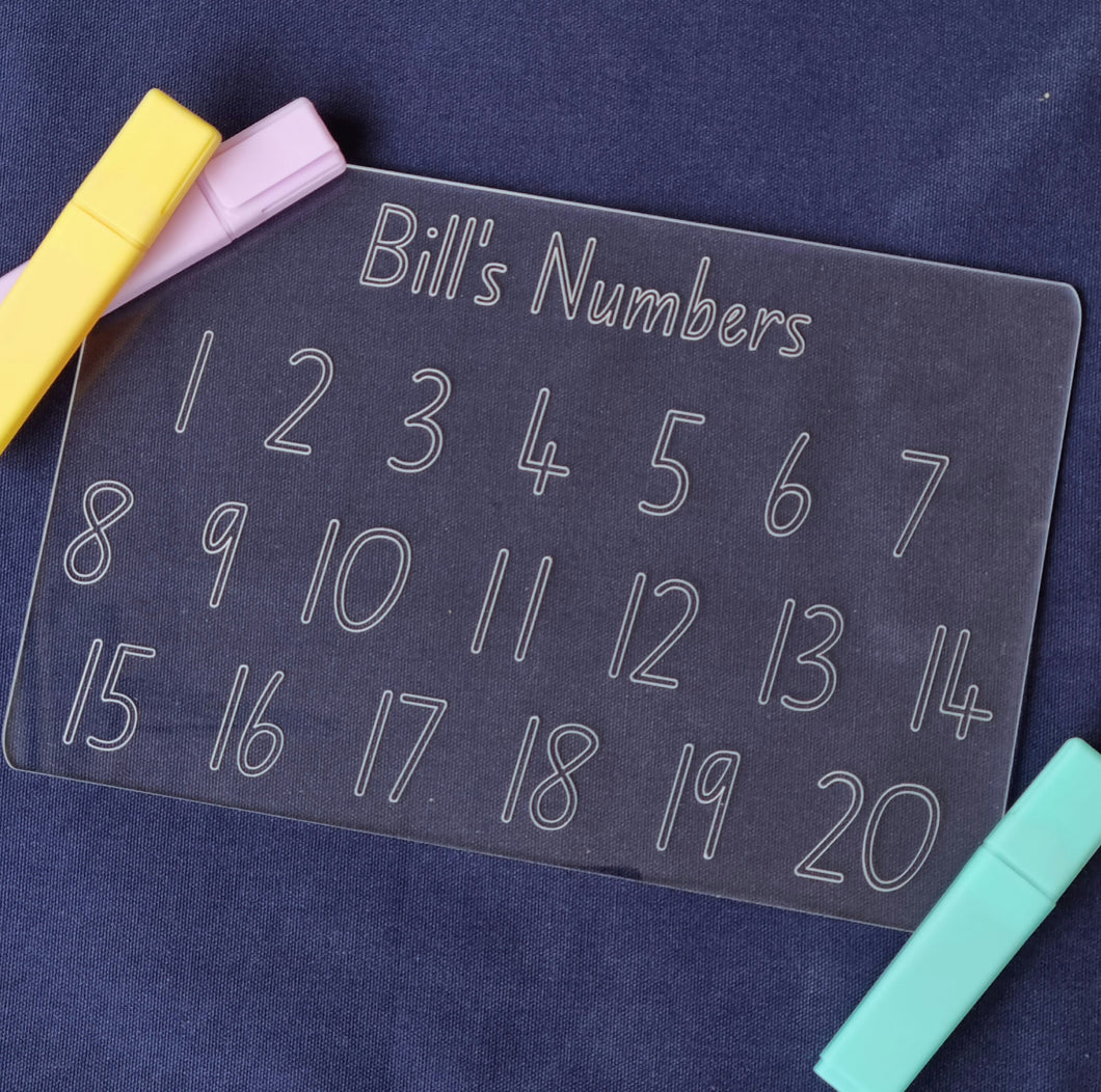 Personalised Number Tracing Board